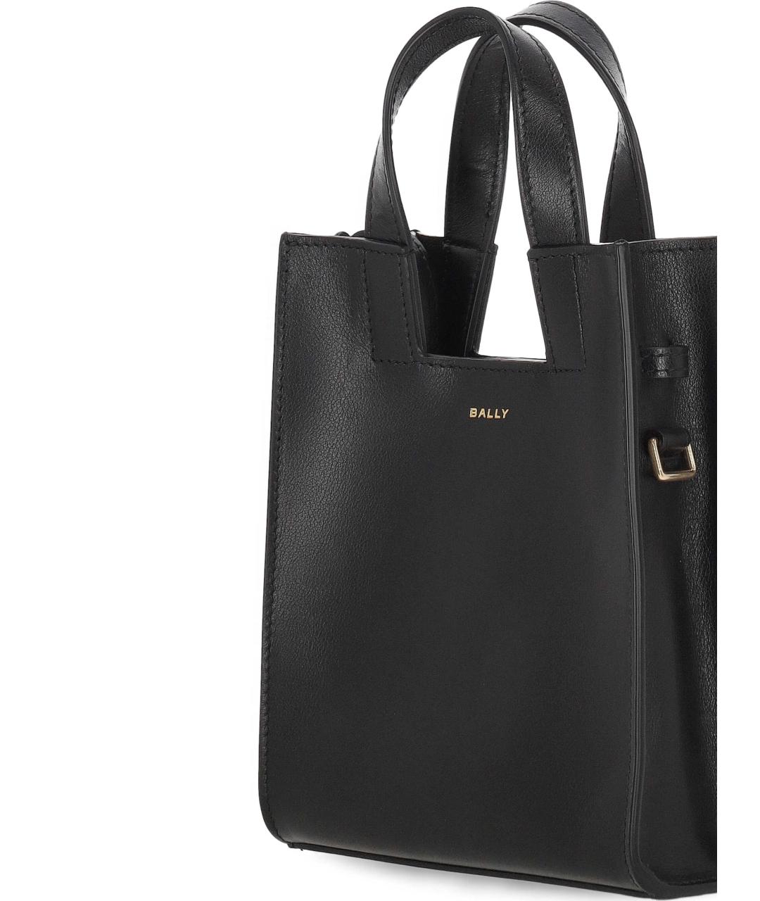 BALLY Черная кожаная сумка тоут, фото 4