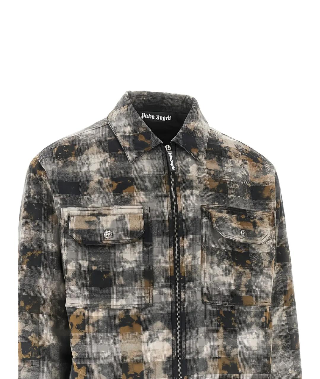 PALM ANGELS Серая хлопковая кэжуал рубашка, фото 2