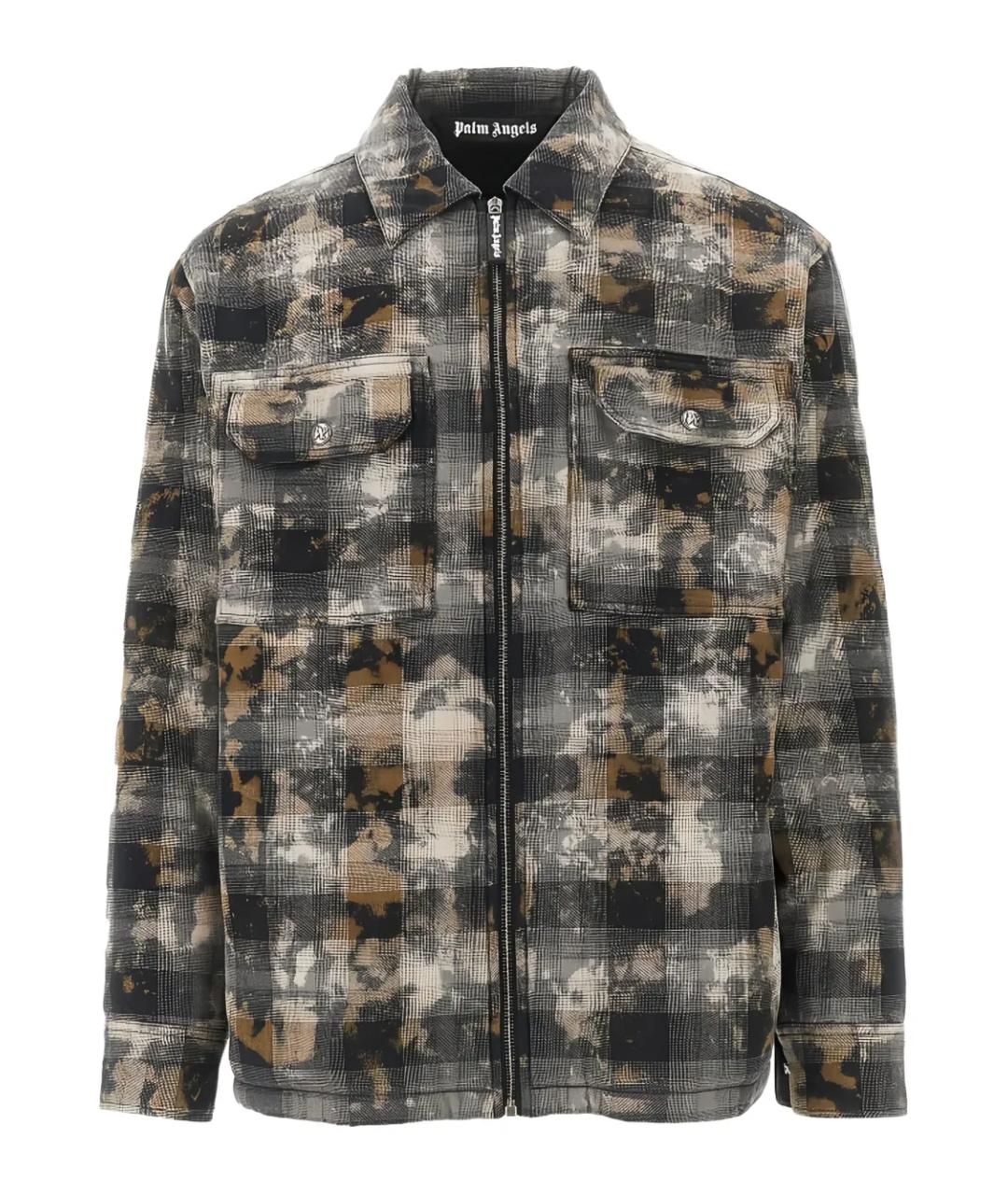 PALM ANGELS Серая хлопковая кэжуал рубашка, фото 1