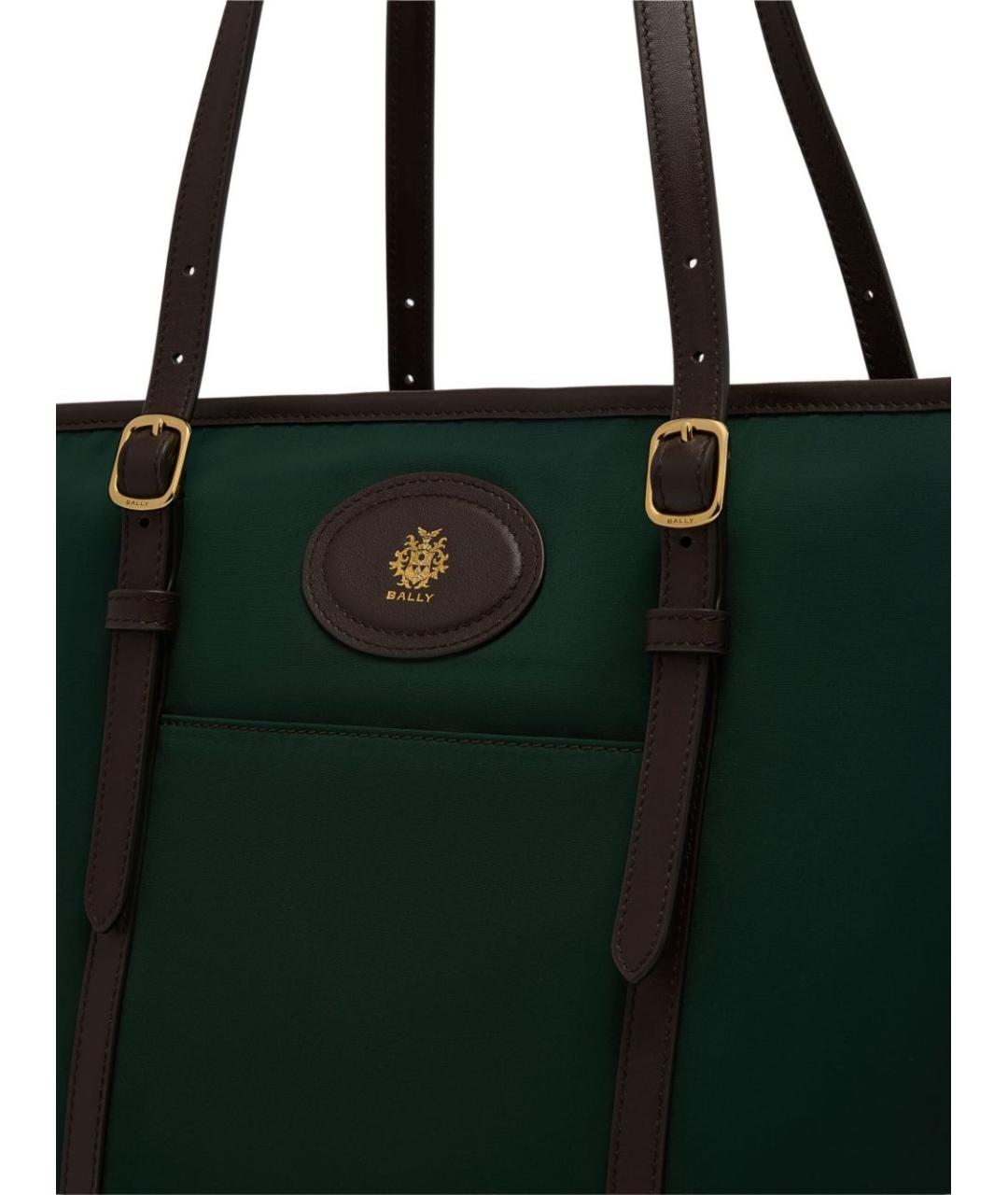BALLY Зеленая тканевая сумка тоут, фото 4