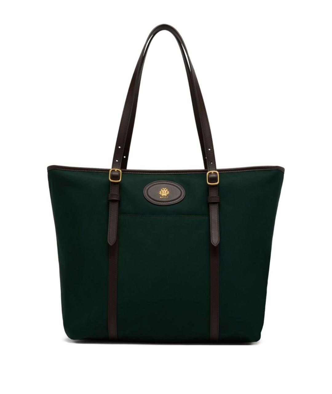 BALLY Зеленая тканевая сумка тоут, фото 1