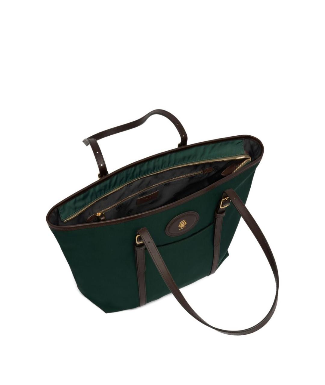 BALLY Зеленая тканевая сумка тоут, фото 5