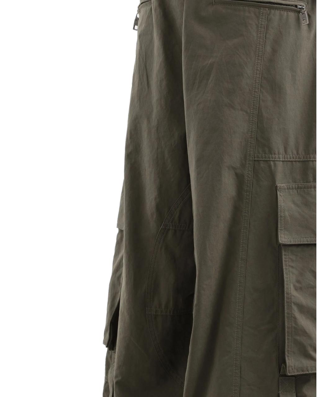 DOLCE&GABBANA Зеленые хлопковые прямые брюки, фото 3