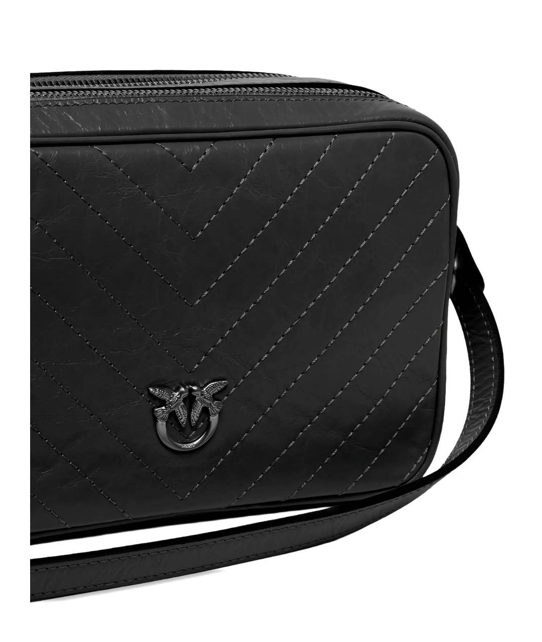 PINKO Черная кожаная сумка через плечо, фото 3