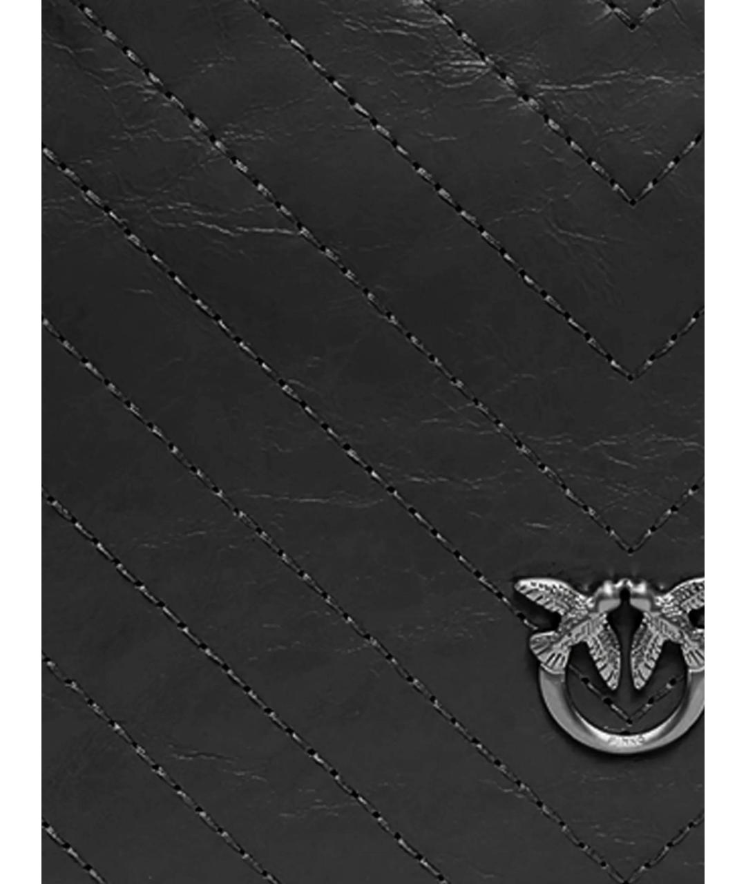 PINKO Черная кожаная сумка через плечо, фото 4