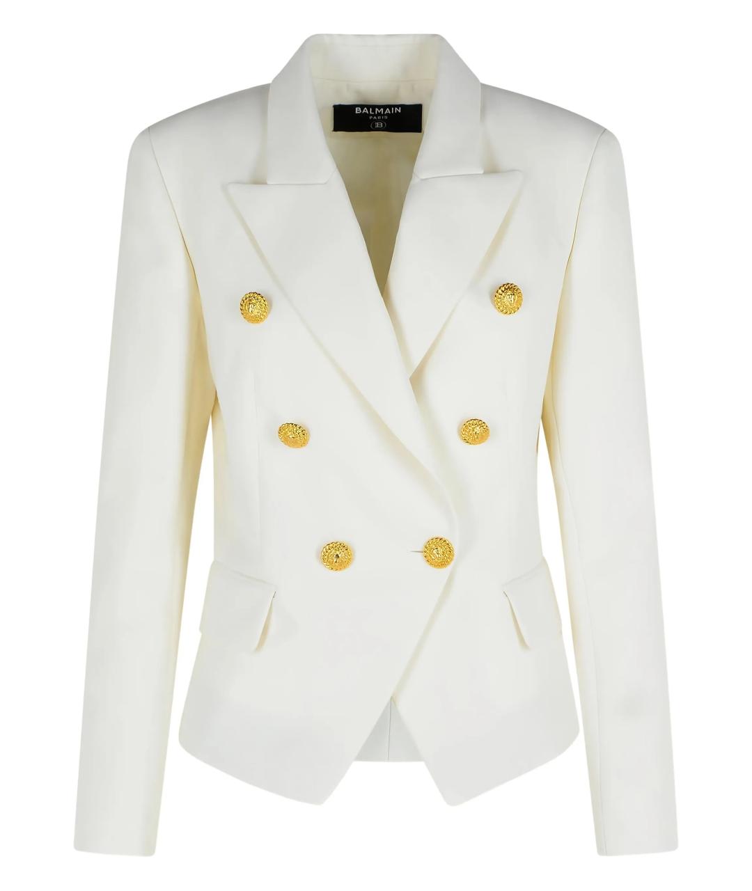 BALMAIN Белый шерстяной жакет/пиджак, фото 1