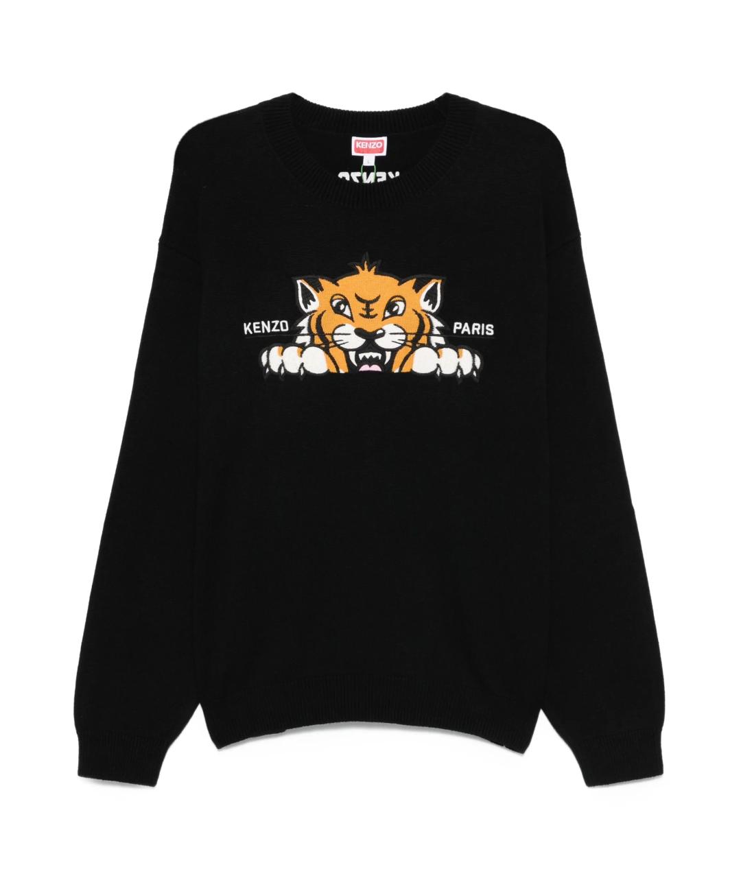 KENZO Черный хлопковый джемпер / свитер, фото 1