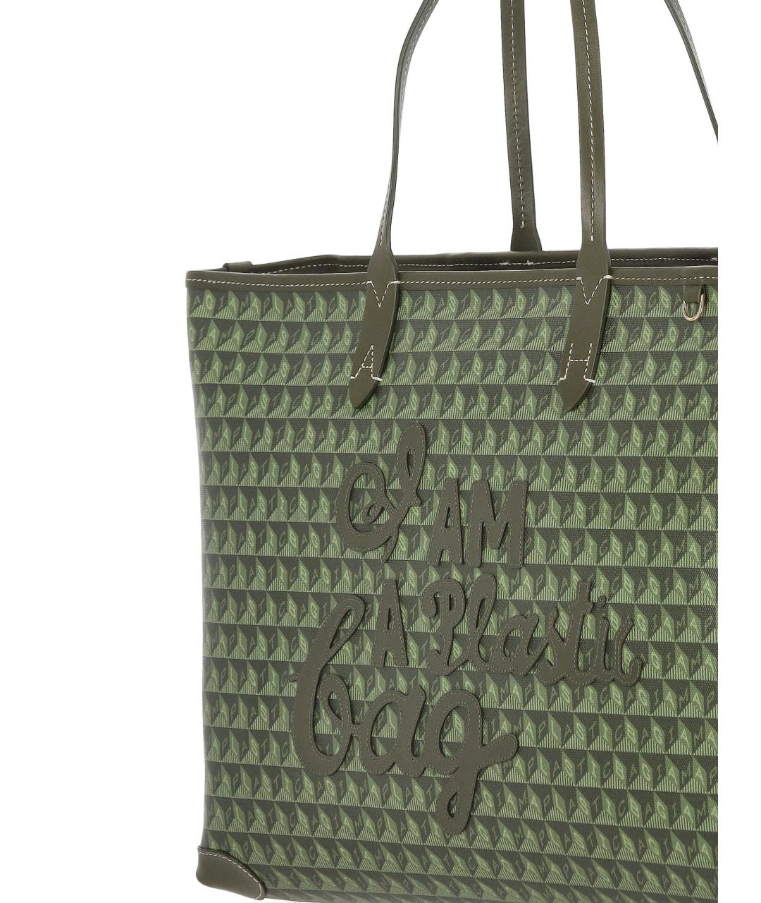 ANYA HINDMARCH Зеленая кожаная сумка тоут, фото 4