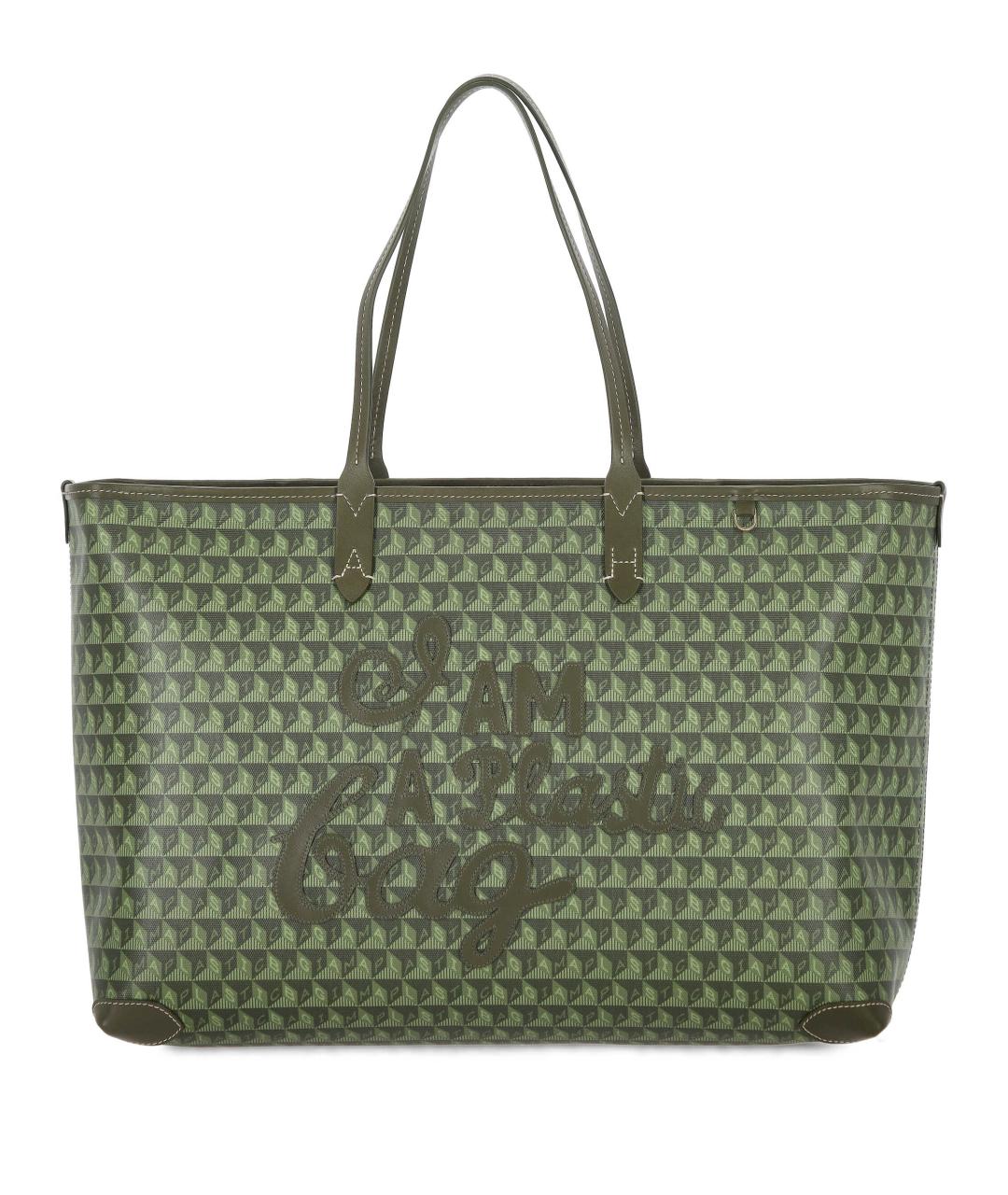 ANYA HINDMARCH Зеленая кожаная сумка тоут, фото 1