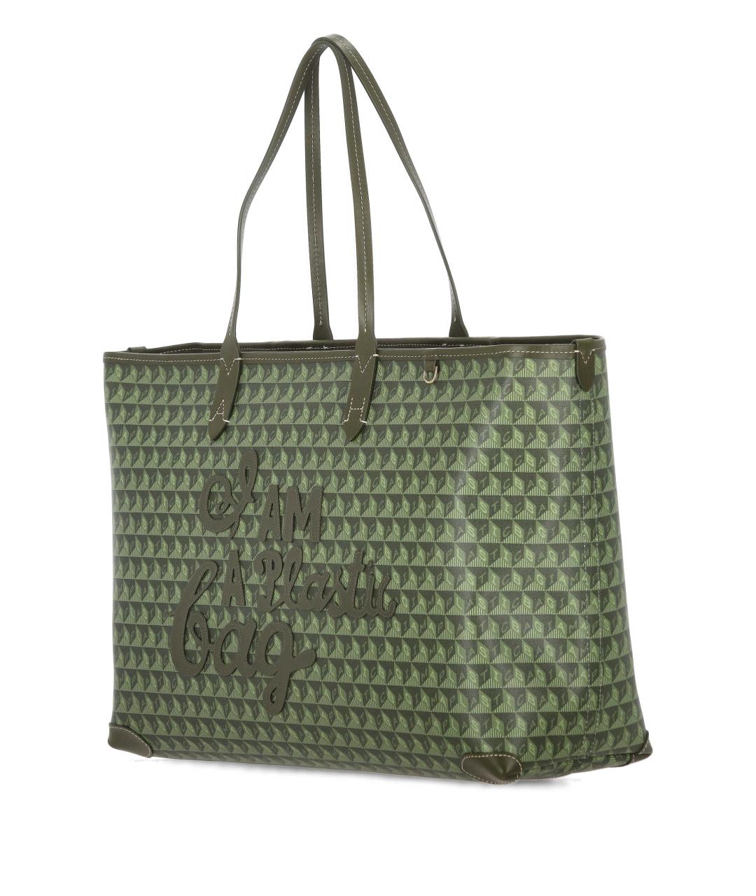 ANYA HINDMARCH Зеленая кожаная сумка тоут, фото 2