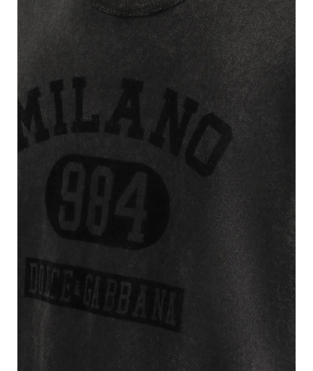DOLCE&GABBANA Черная хлопковая футболка, фото 2