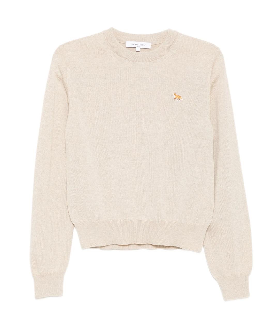 MAISON KITSUNE Бежевый шерстяной джемпер / свитер, фото 1