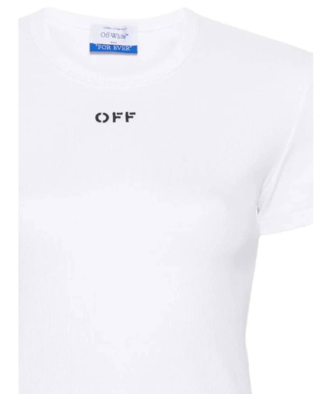 OFF-WHITE Белая хлопковая футболка, фото 2