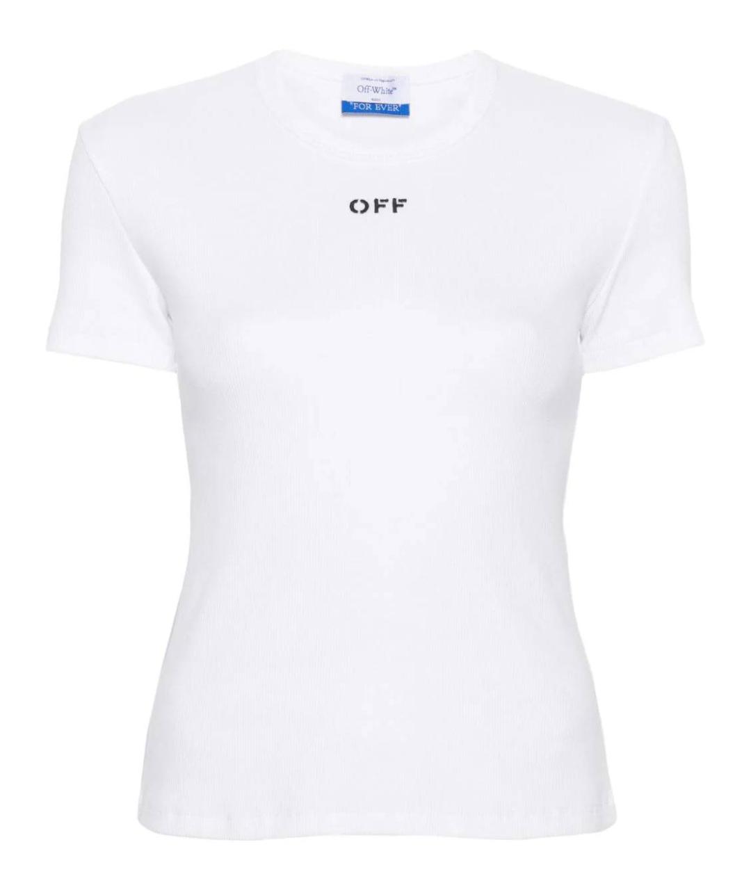 OFF-WHITE Белая хлопковая футболка, фото 1