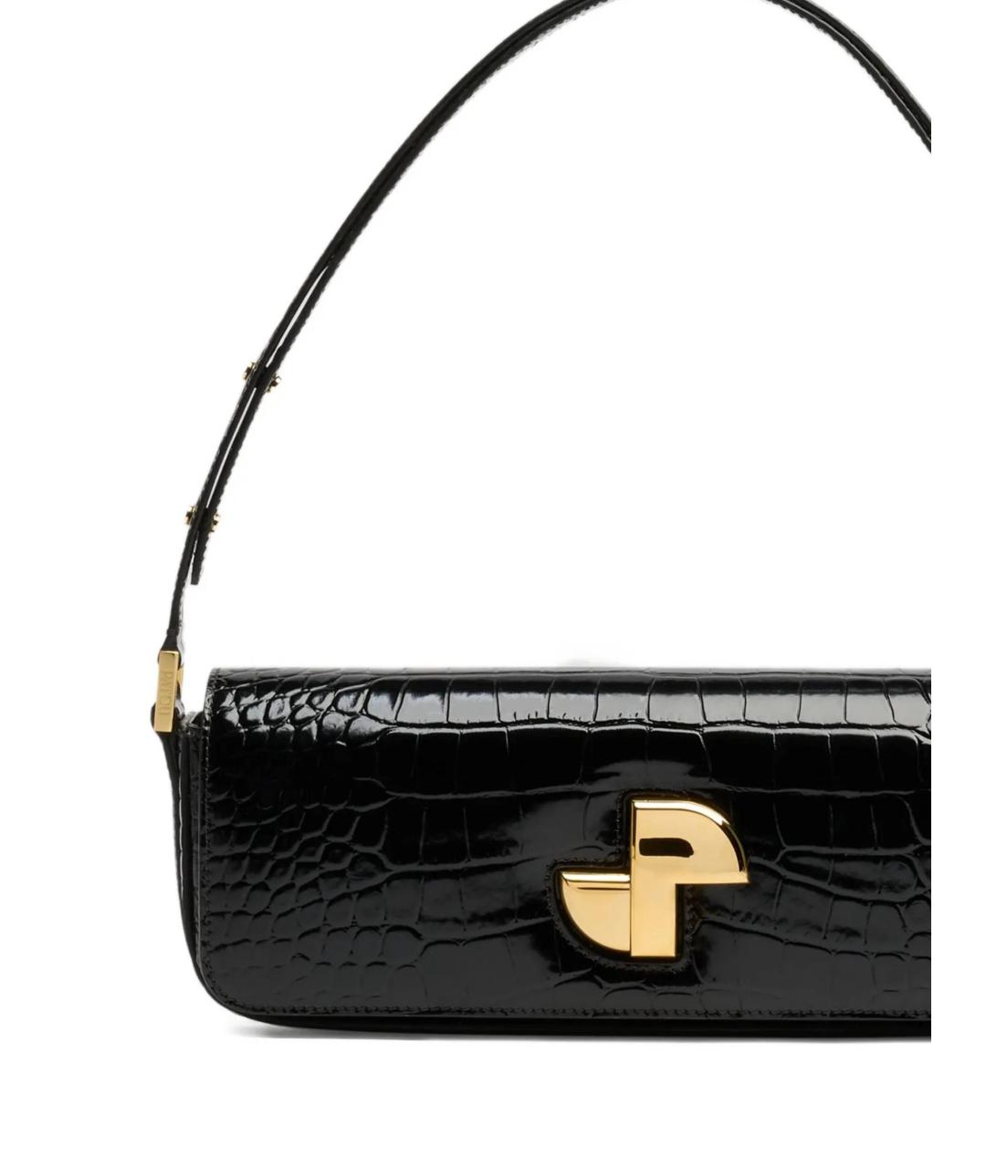 PATOU Черная кожаная сумка через плечо, фото 3