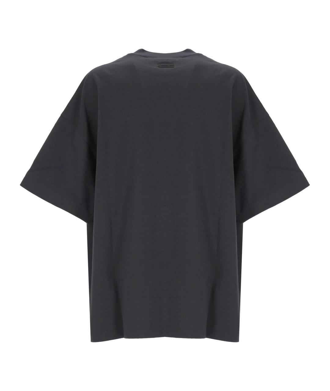 FEAR OF GOD ESSENTIALS Антрацитовая хлопко-полиэстеровая футболка, фото 3