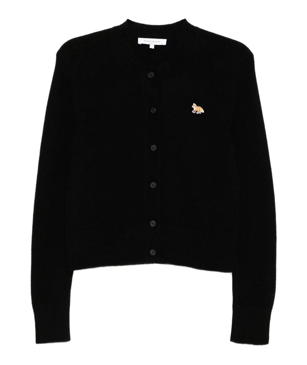 MAISON KITSUNE Черный шерстяной кардиган, фото 1