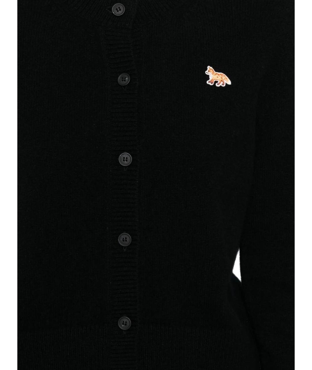 MAISON KITSUNE Черный шерстяной кардиган, фото 2