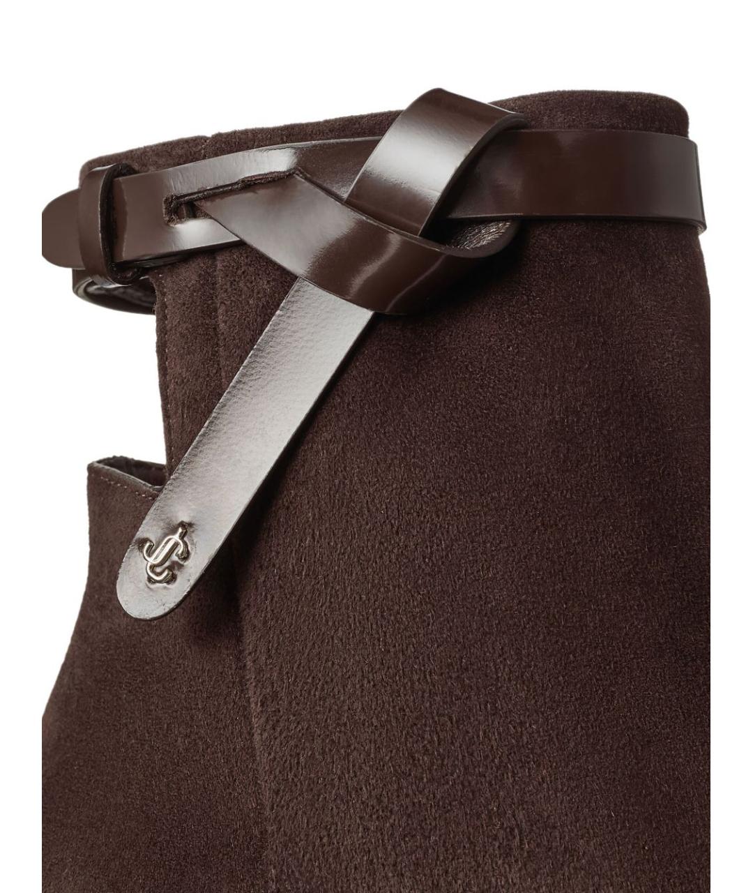 JIMMY CHOO Коричневые замшевые ботильоны, фото 4