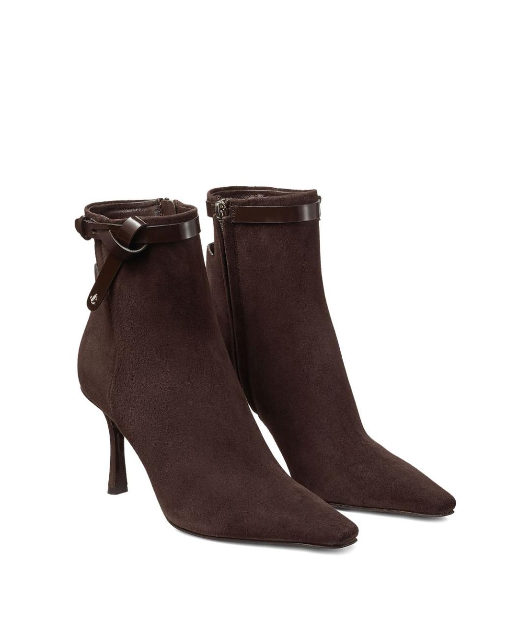 JIMMY CHOO Коричневые замшевые ботильоны, фото 2