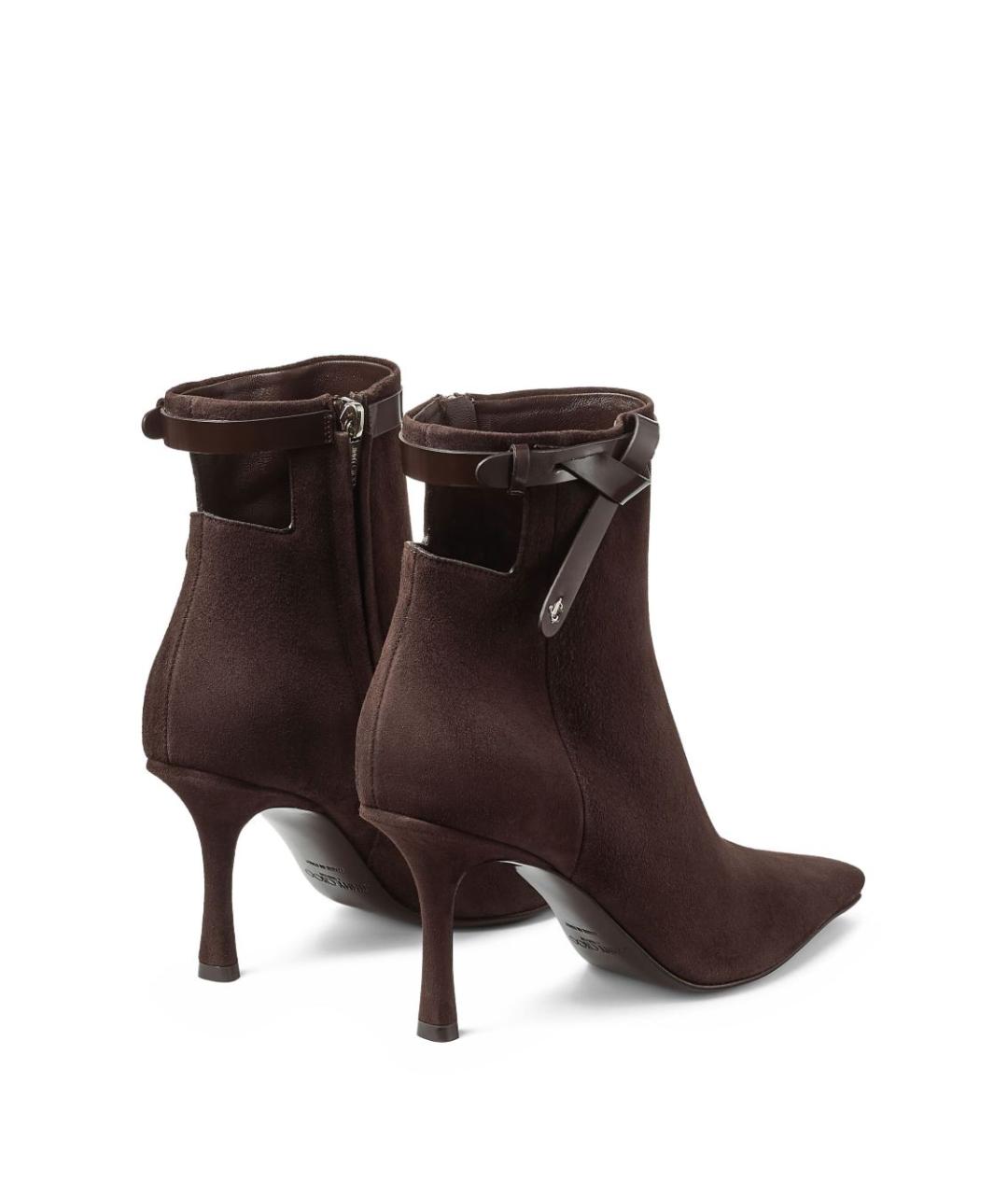 JIMMY CHOO Коричневые замшевые ботильоны, фото 3