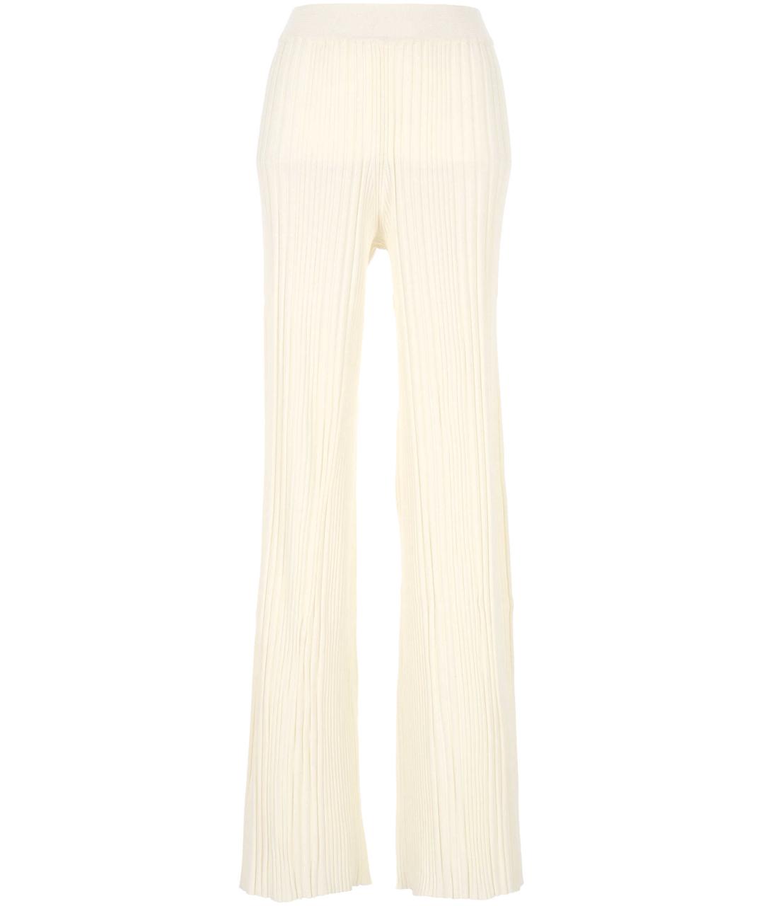 MRZ Бежевые шерстяные прямые брюки, фото 1