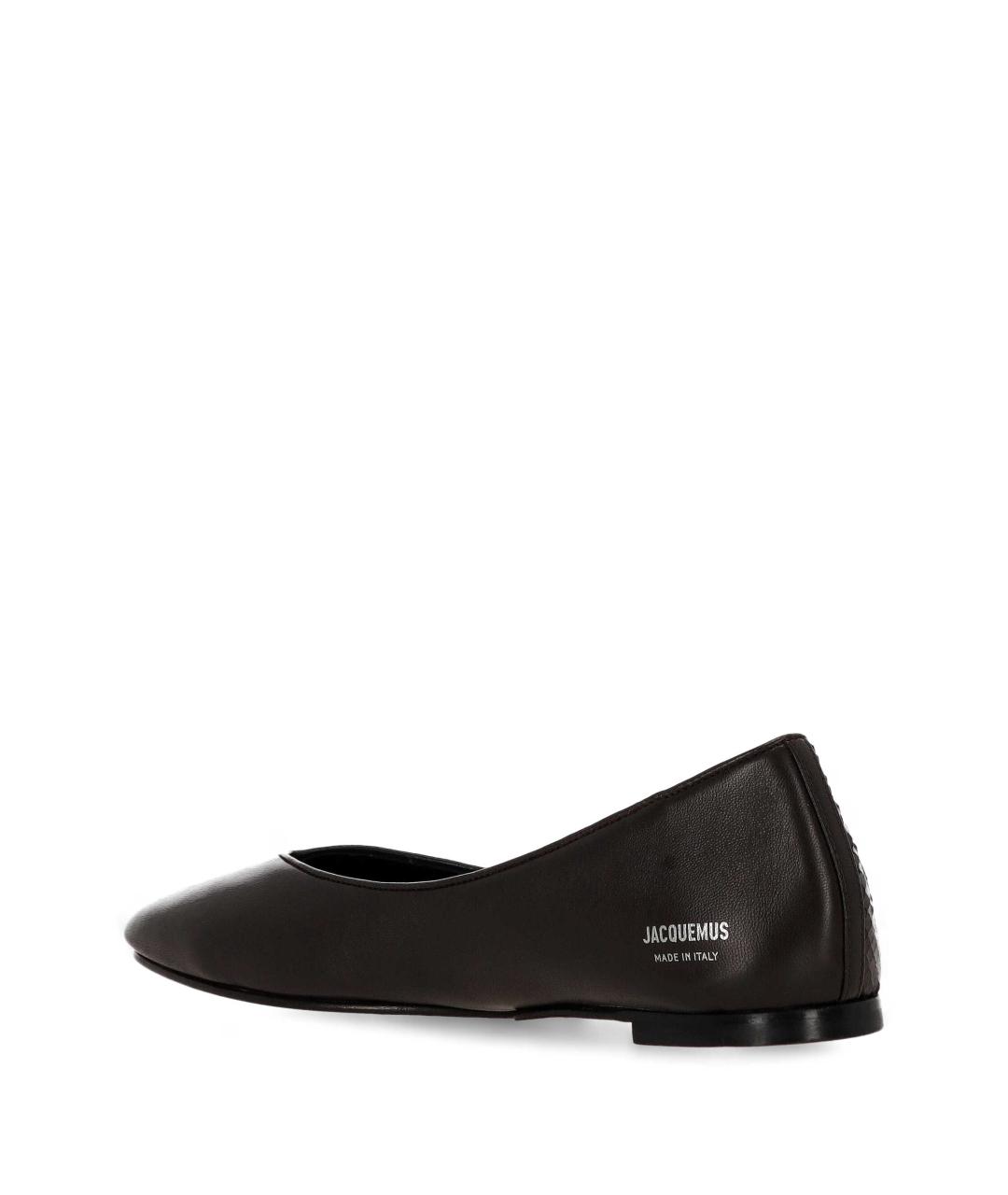 JACQUEMUS Коричневые кожаные балетки, фото 3