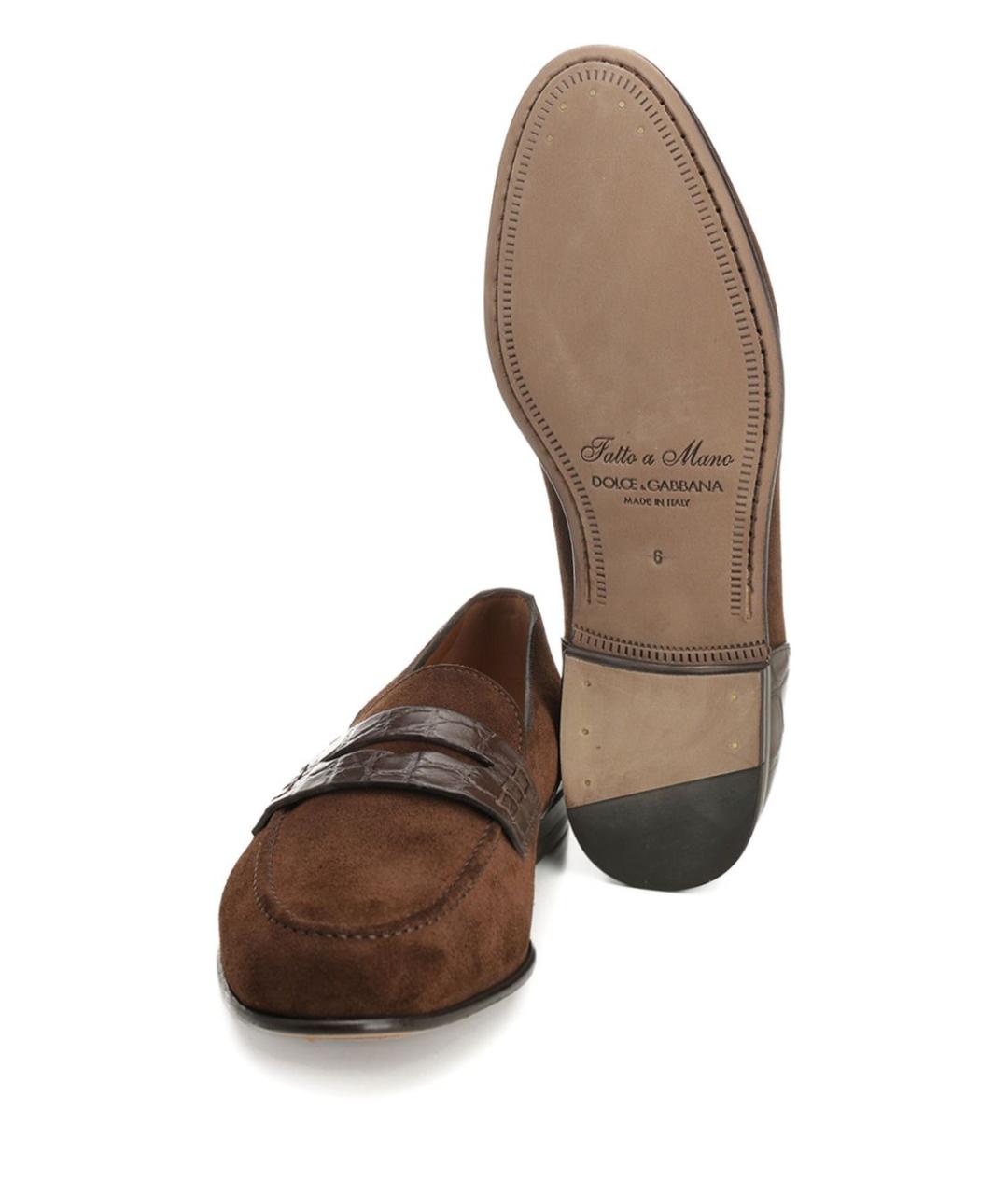 DOLCE&GABBANA Коричневые замшевые лоферы, фото 2