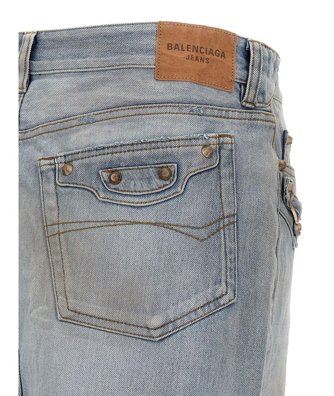 BALENCIAGA Синяя хлопковая юбка мини, фото 4