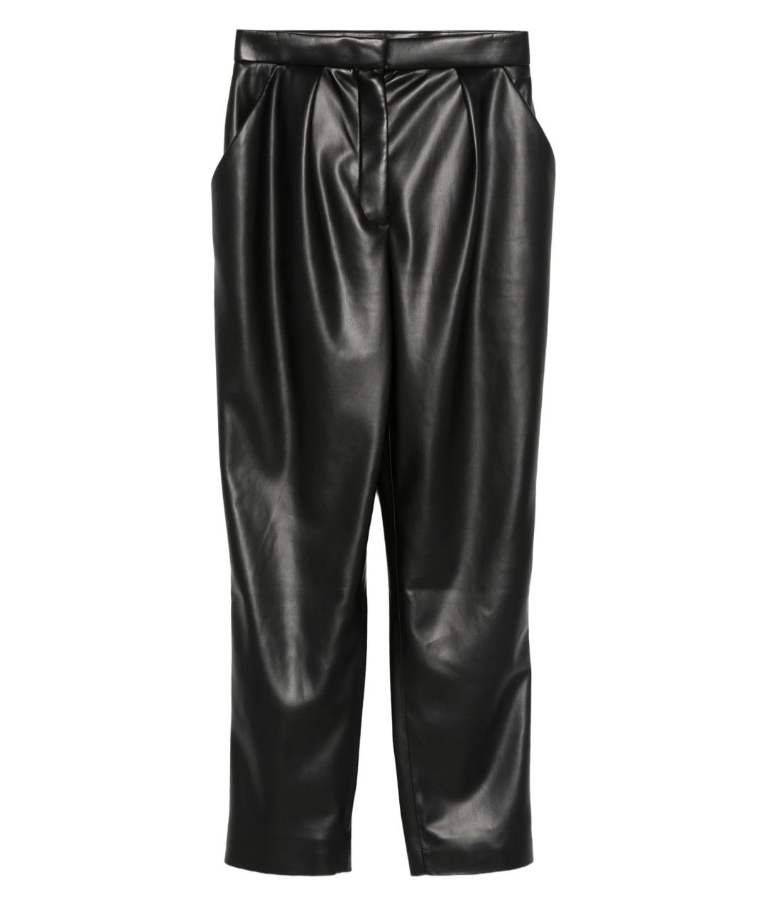 BALMAIN Черные полиэстеровые прямые брюки, фото 1