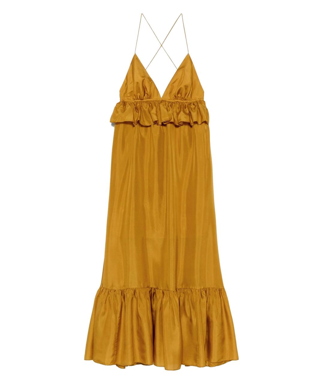 ZIMMERMANN Горчичный шелковый сарафан, фото 1