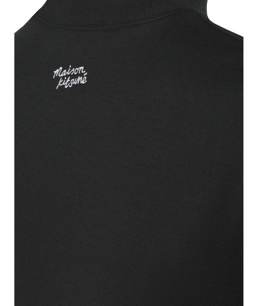 MAISON KITSUNE Черная хлопковая футболка, фото 3