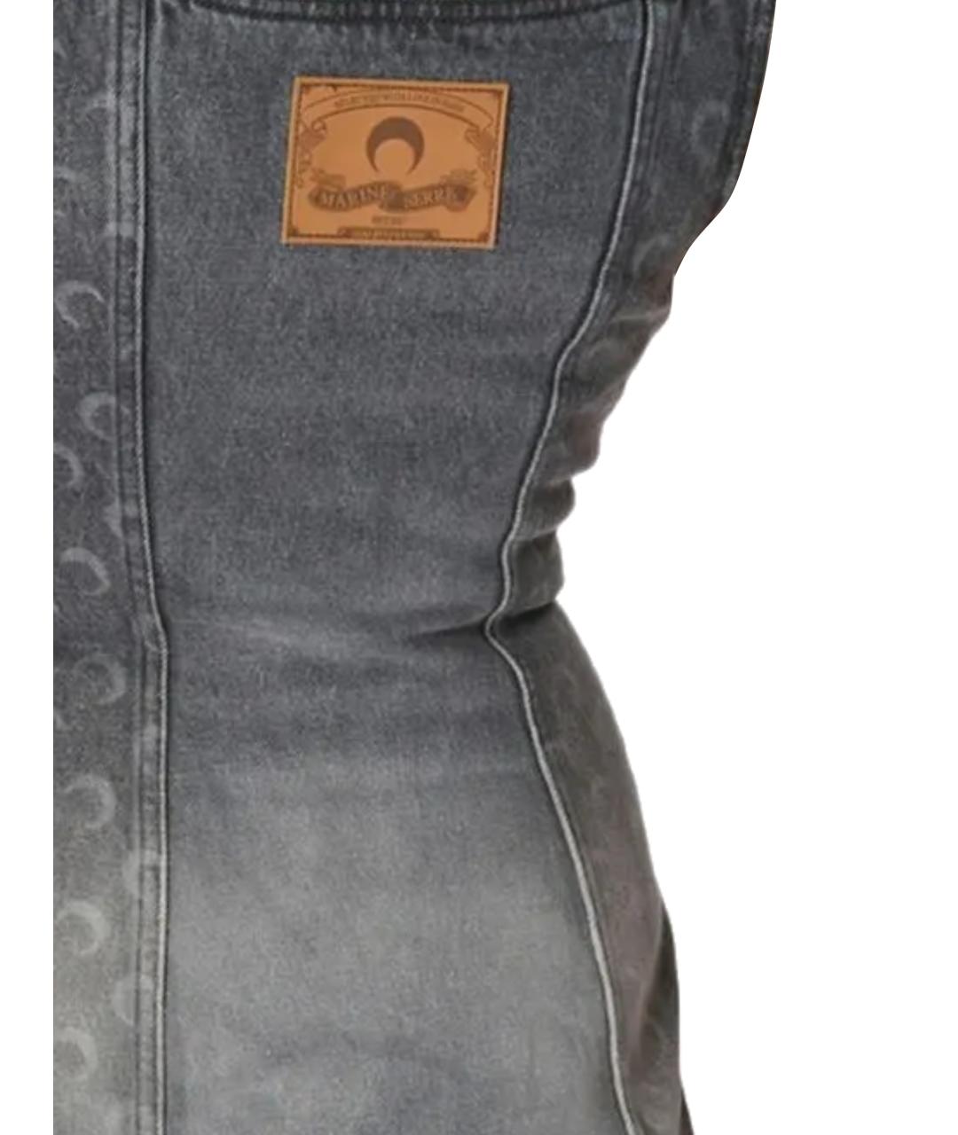 MARINE SERRE Серое хлопковое повседневное платье, фото 3