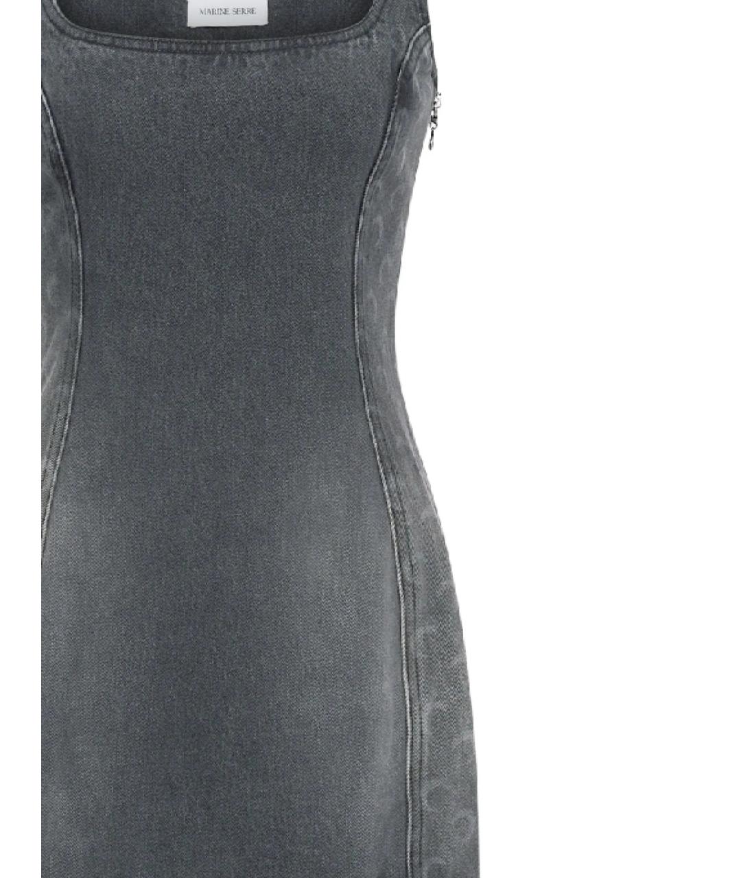 MARINE SERRE Серое хлопковое повседневное платье, фото 2