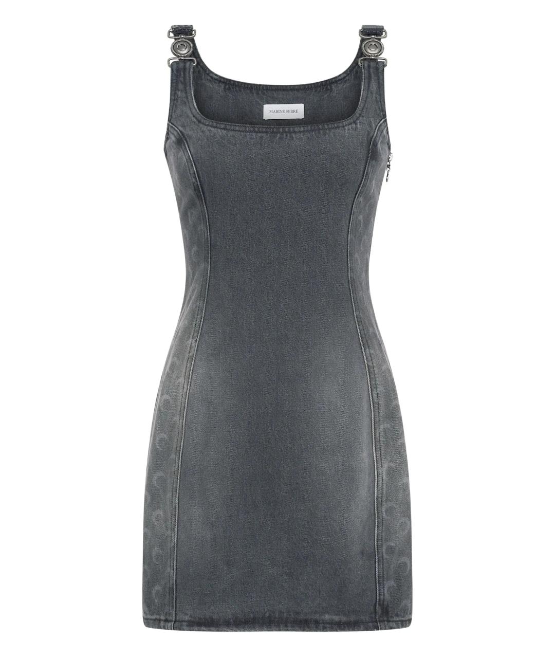 MARINE SERRE Серое хлопковое повседневное платье, фото 1