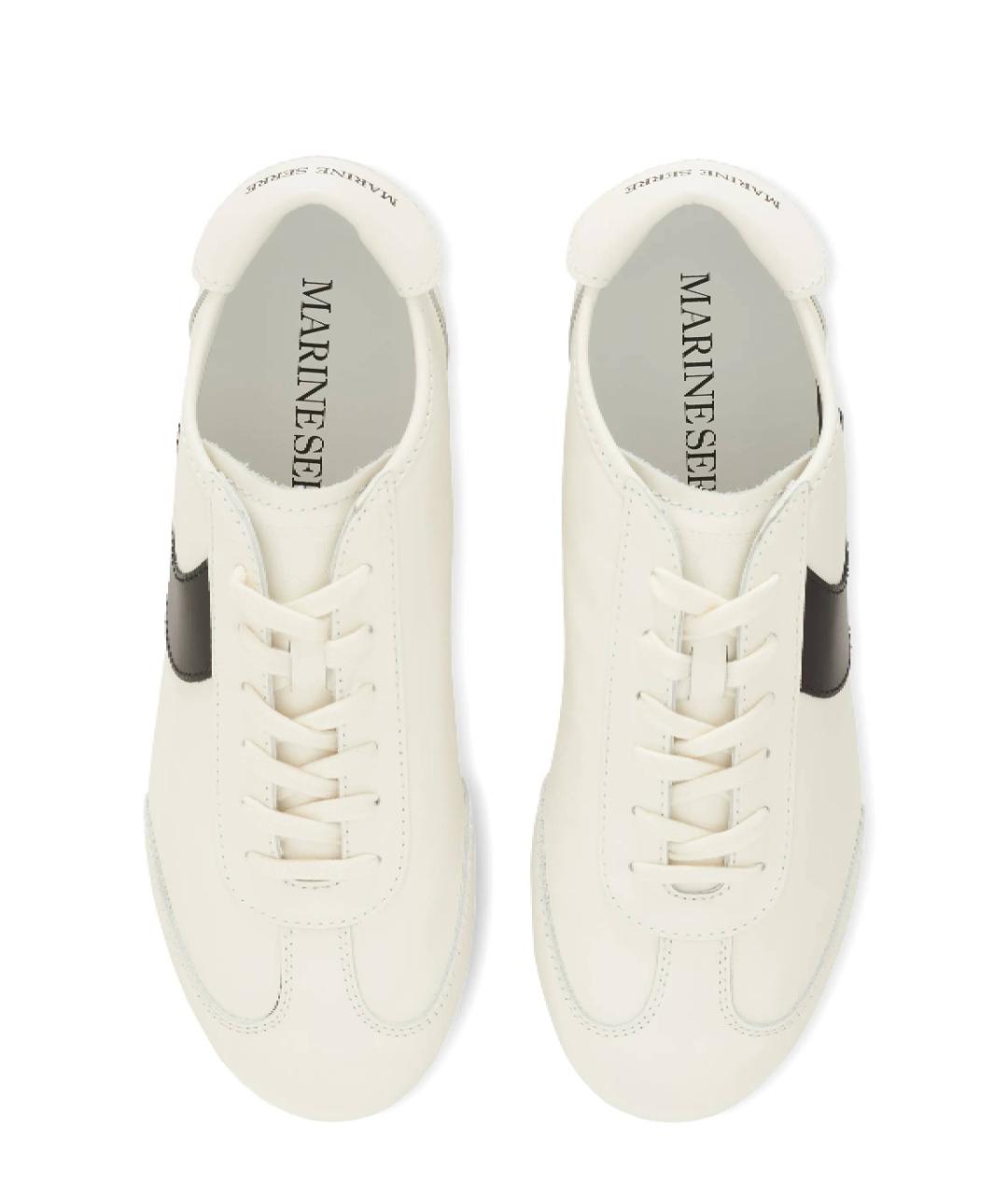 MARINE SERRE Белые кожаные низкие кроссовки / кеды, фото 4