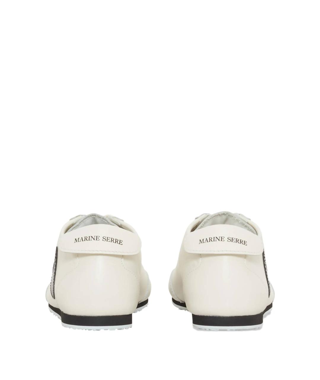 MARINE SERRE Белые кожаные низкие кроссовки / кеды, фото 3