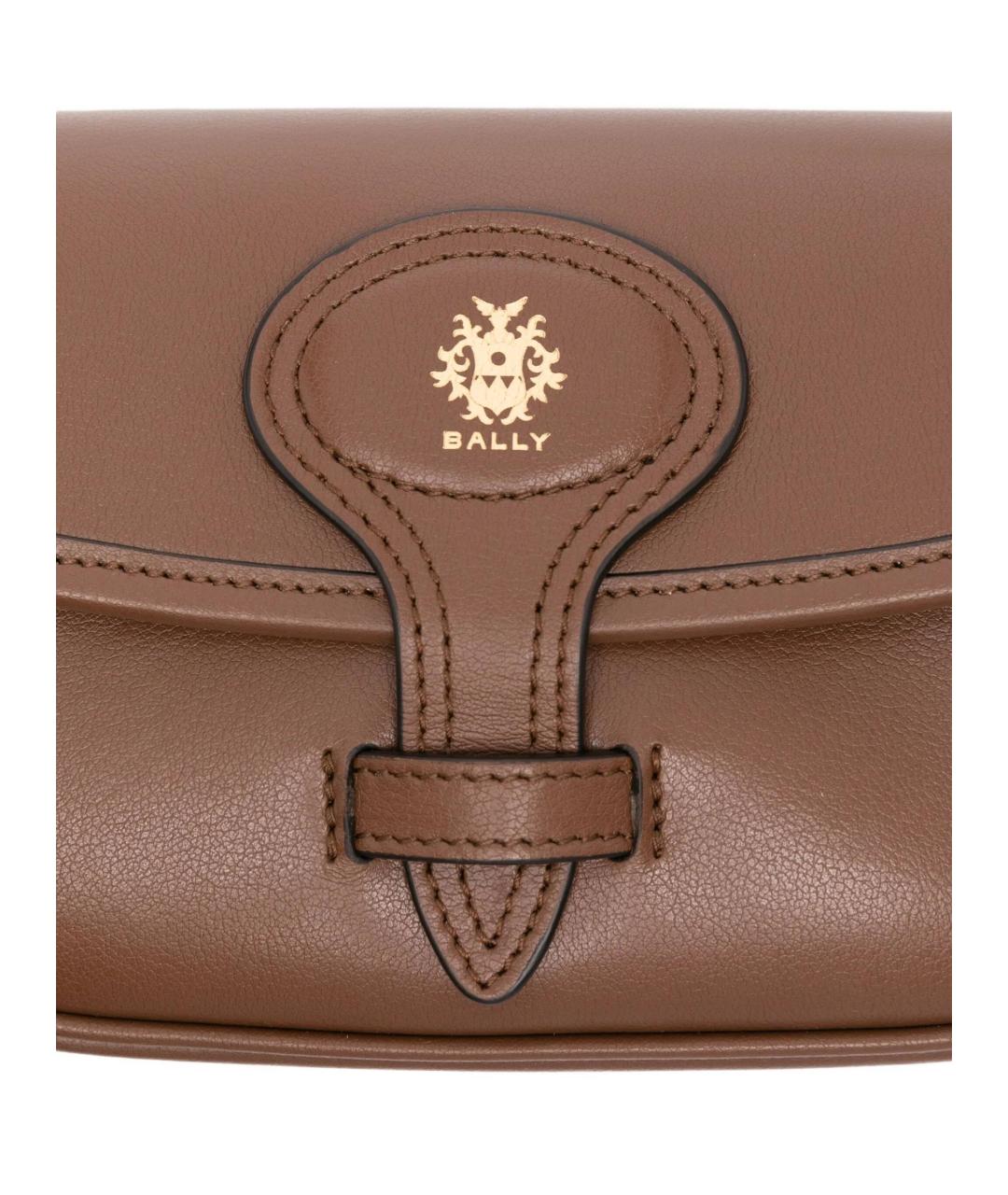 BALLY Коричневая кожаная сумка через плечо, фото 3