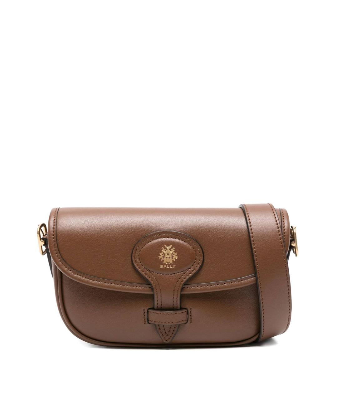 BALLY Коричневая кожаная сумка через плечо, фото 1