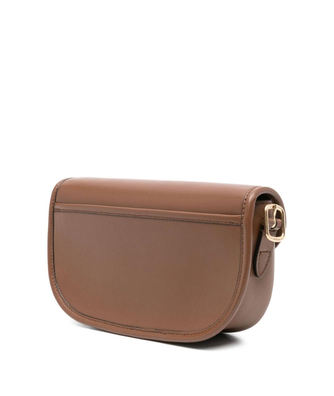 BALLY Коричневая кожаная сумка через плечо, фото 2