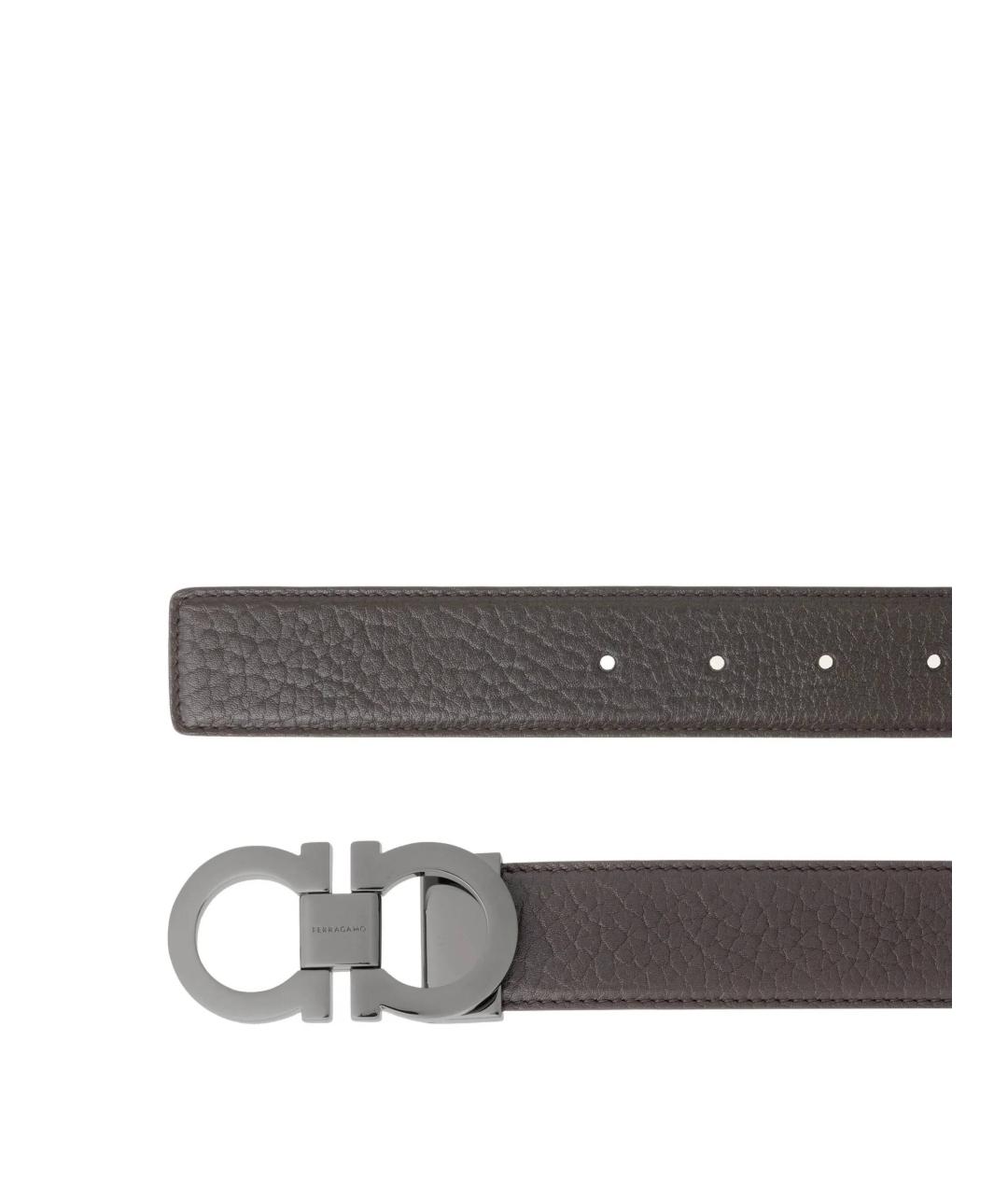 FERRAGAMO Коричневый кожаный ремень, фото 3