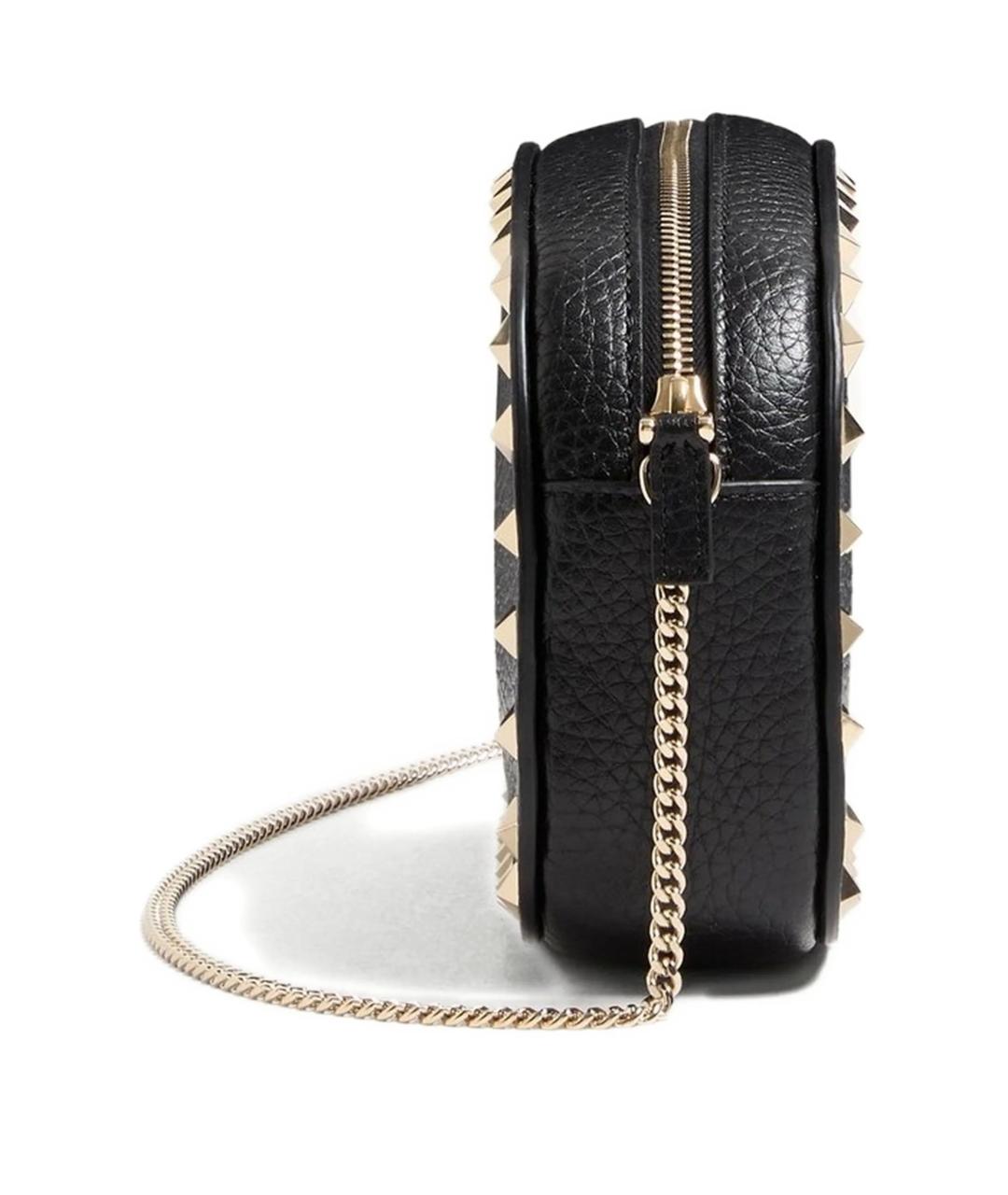 VALENTINO Черная кожаная сумка через плечо, фото 4