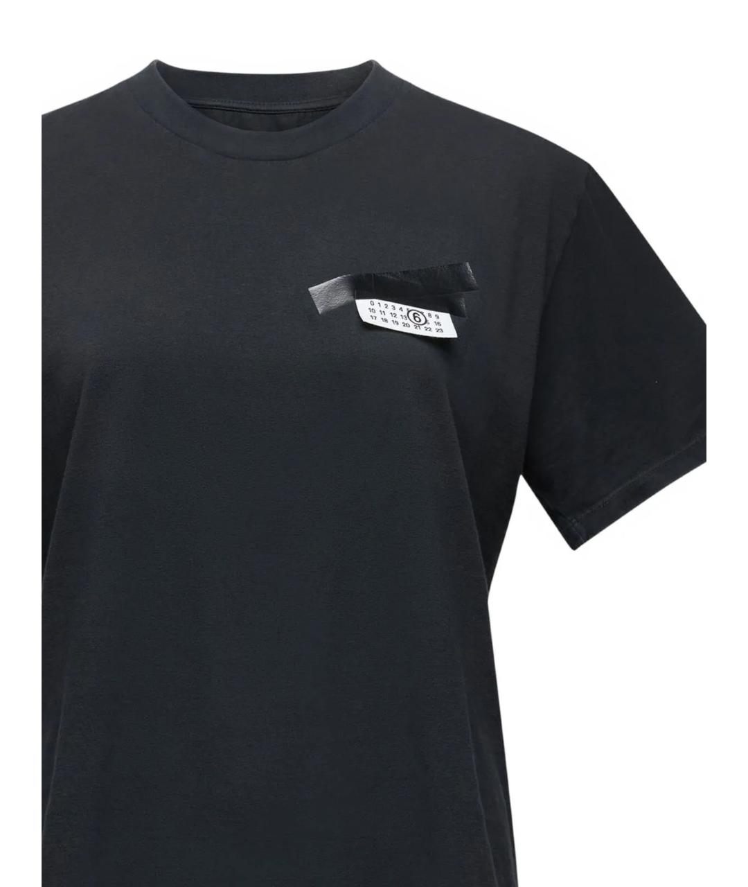 MM6 MAISON MARGIELA Черная хлопковая футболка, фото 2