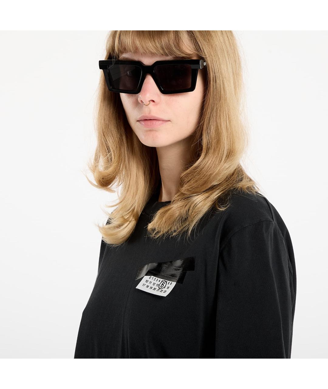 MM6 MAISON MARGIELA Черная хлопковая футболка, фото 3