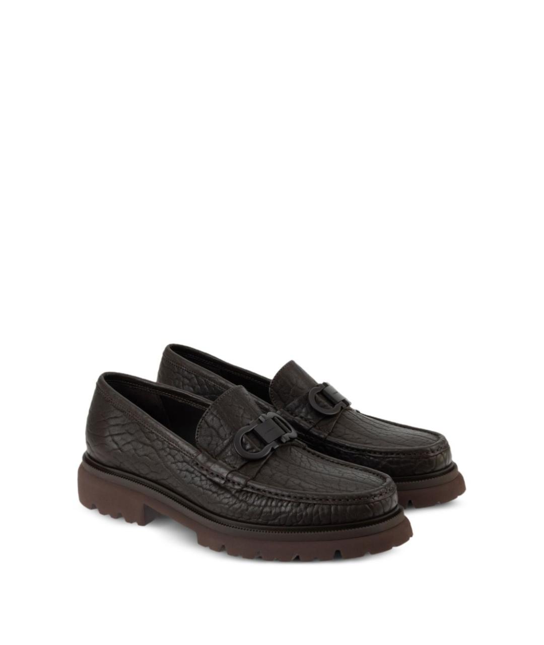 FERRAGAMO Коричневые кожаные лоферы, фото 2