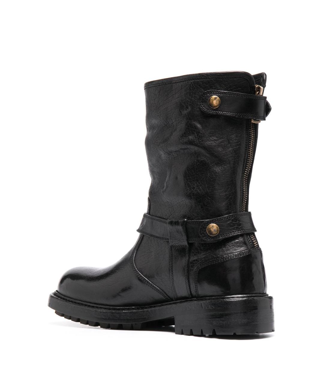 DOLCE&GABBANA Черные кожаные высокие ботинки, фото 3