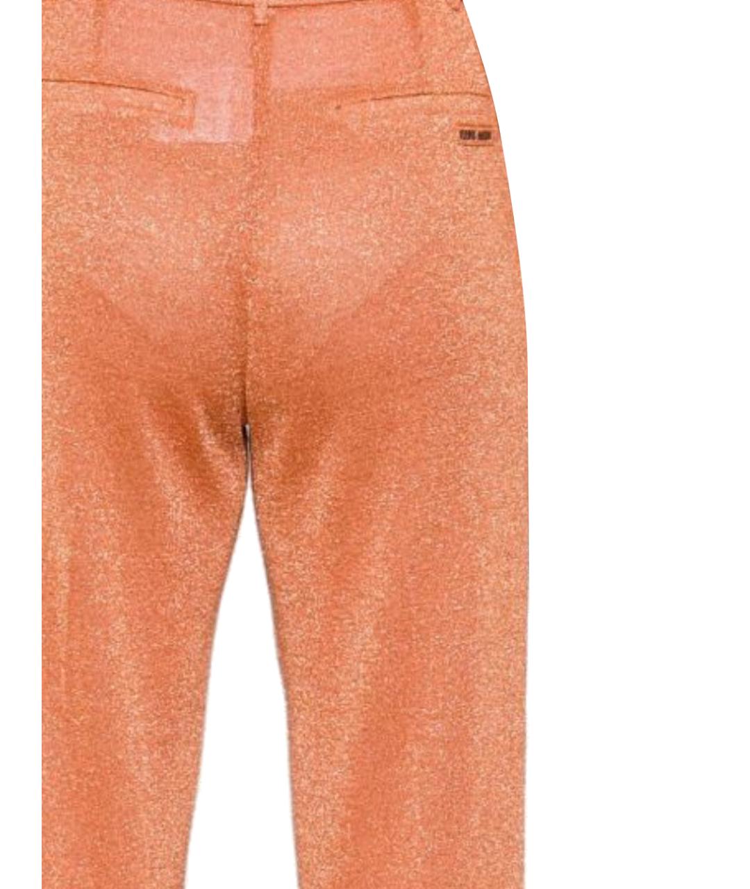 MIU MIU Оранжевое вискозные прямые брюки, фото 3