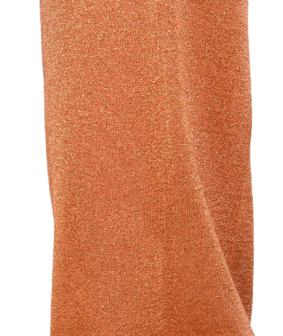 MIU MIU Оранжевое вискозные прямые брюки, фото 2