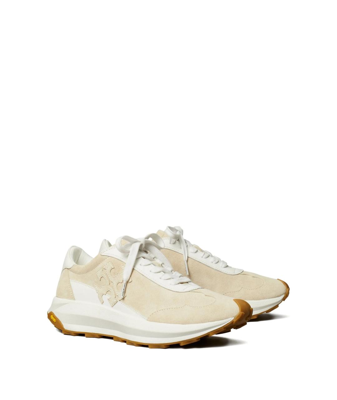 TORY BURCH Бежевые замшевые кроссовки, фото 2