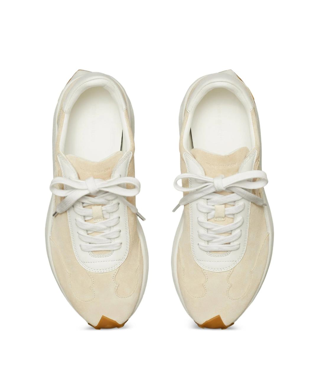 TORY BURCH Бежевые замшевые кроссовки, фото 4